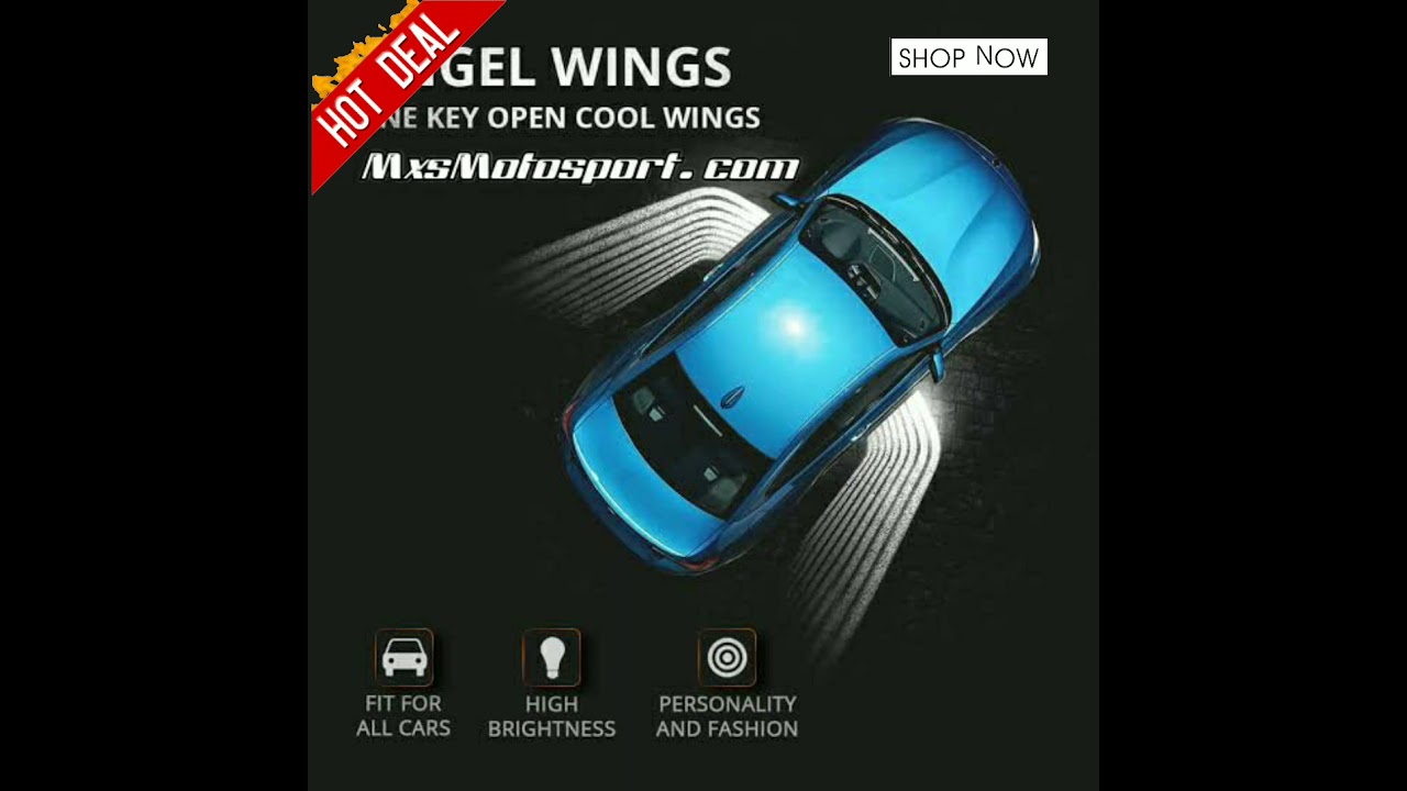 MXS 3251 Angel Wings LED Shadow Door Lights Projector Lamps For All Cars ‎