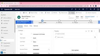 Dynamics 365 CRM Sales Process flow