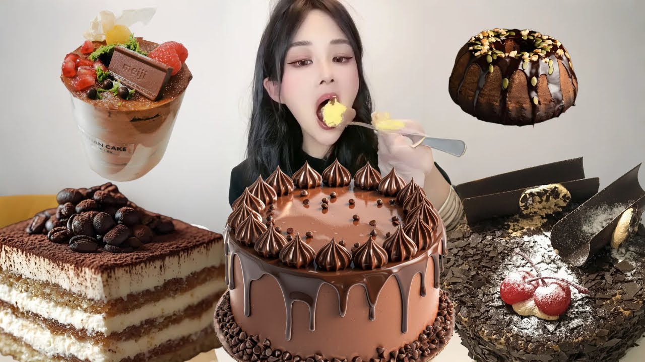 Asmr🍰Eating Chocolate Explosion Cake🍰 (Soft And Waxy Sound) 크림丨먹방丨Mukbang丨Satisfying丨Eatings