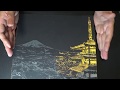 【スクラッチアート】 　日本の名所めぐり 「新倉山浅間公園から望む富士山」を削る♪ 　Part2 Mount fuji to see from ARAKURAYAMA SENNGENNKOUENN