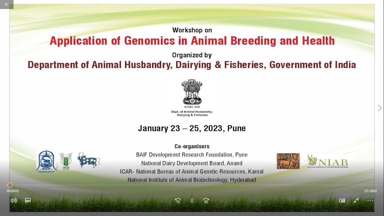 Workshop on Application of Genomics in Animal Breeding and Health - YouTube