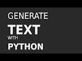 Generate text with markov chains