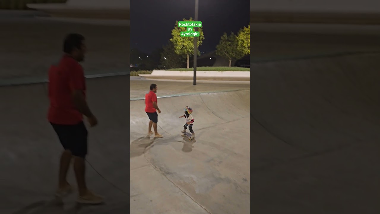 my sisters first rock to fakie on bowl 