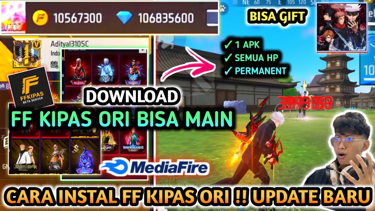 BISA MAIN TERUS ✅ CARA DOWNLOAD FF KIPAS VIP ORI 2026 GRATIS❗️ FF BETA 2025 LINK MEDIAFIRE SEMUA HP
