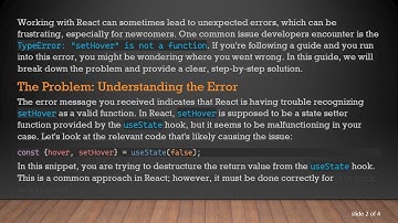 Resolving the TypeError in React: Understanding the setHover Issue
