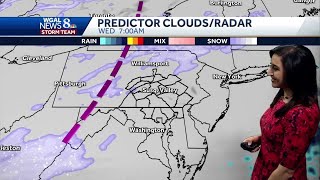 20-degree temperature drop today - and light snow in the forecast for central Pa.