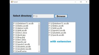 Visual Basic .net How to Populate listbox with files with or without extension from directory