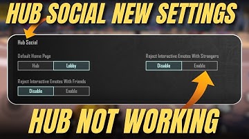 HUB SOCIAL SETTING PUBG MOBILE | HUB NOT WORKING PUBG MOBILE