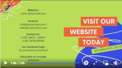 Inventory Management ERP Software System | Youtube Video | Ubinium Tech Solutions