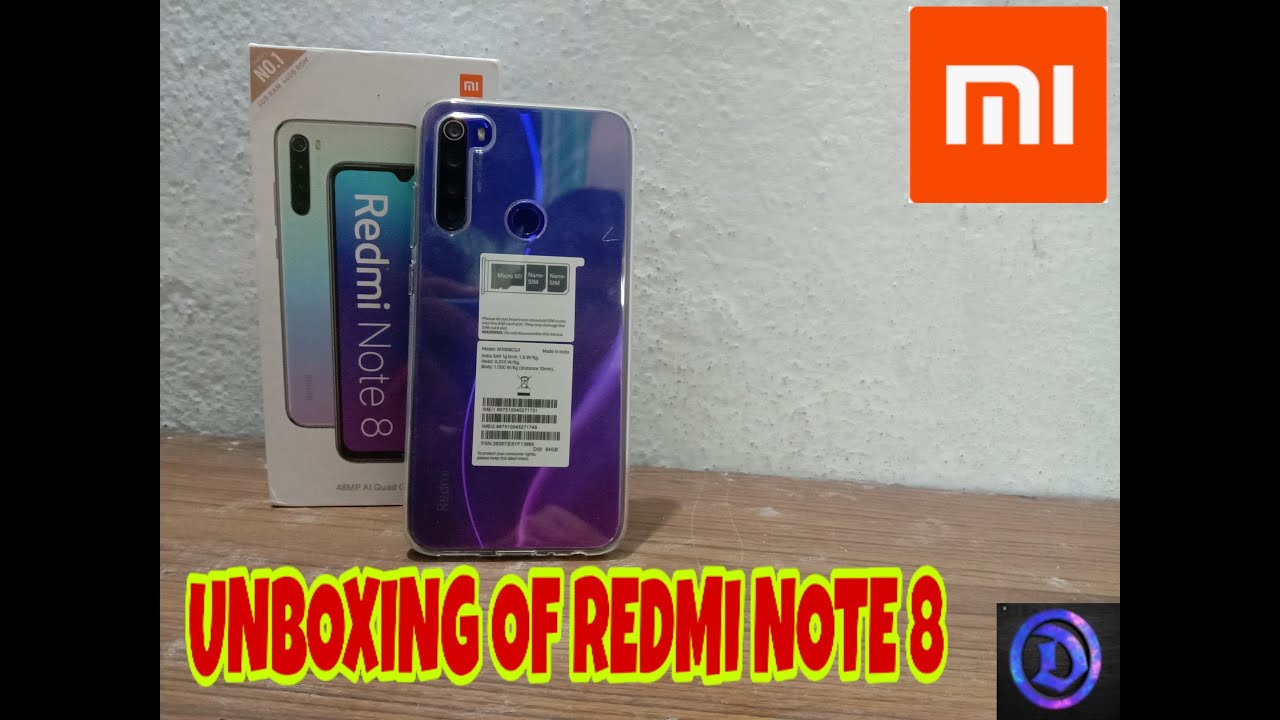 XIAOMI  REDMI NOTE 8 UNBOXING AND FIRST LOOk  / 2019