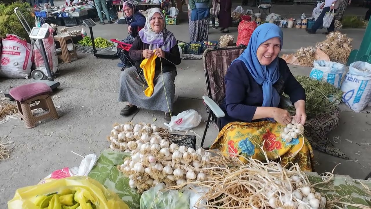 TAŞKÖPRÜ CUMA PAZARINDA  SARIMSAK BEREKETİ  01 AĞUSTOS VLOG..