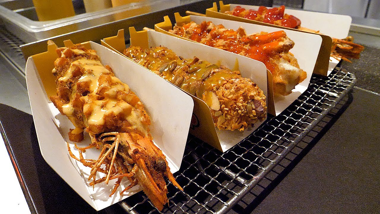 블랙타이거 쉬림프 핫도그 - 강남 / black tiger shrimp hot dog - korean street food
