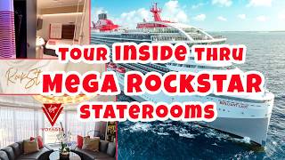 Tour solo cabin thru Mega RockStar suite on Virgin Voyage's Brilliant Lady