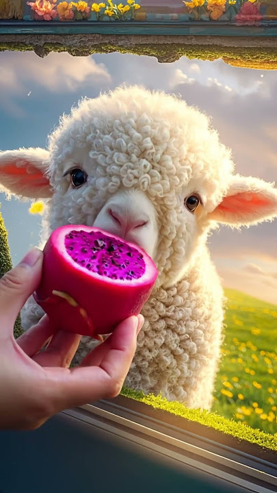 Guess what the lamb ate today?What else do you want the lamb to eat?#cute #cut #funny #sheep