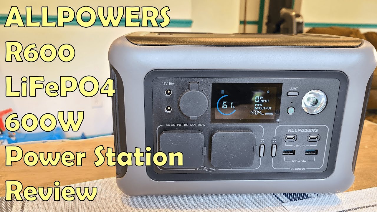 ALLPOWERS R600 Portable Power Station 600W, 299Wh LiFePO4 Battery