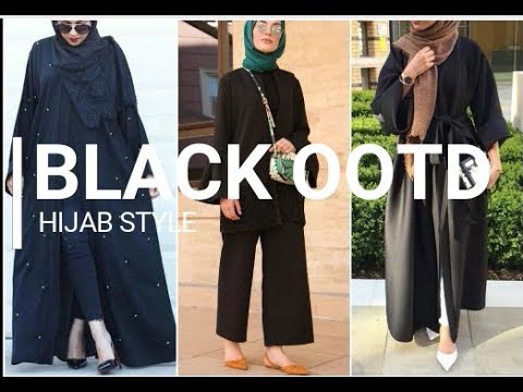 Hijab Lookbook Inspiration Styling Black تنسيق اللون الأسود