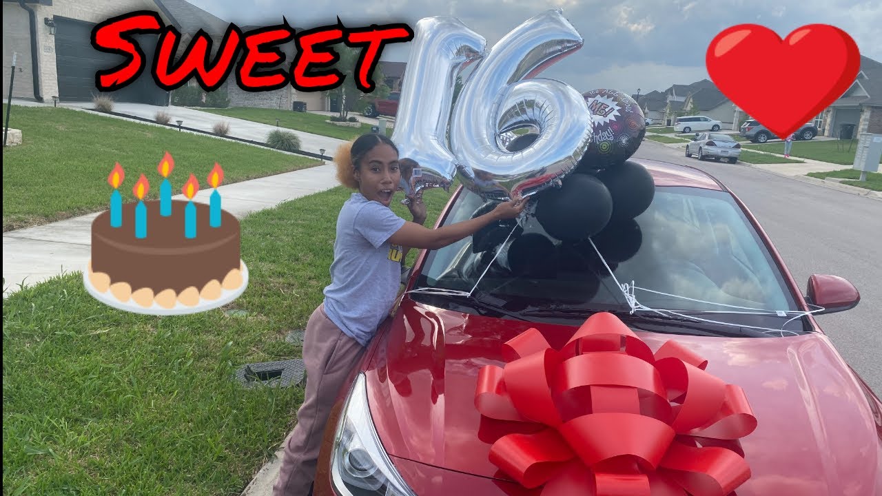 I surprised my daughter with a new car for her 16th Birthday to see her reaction.