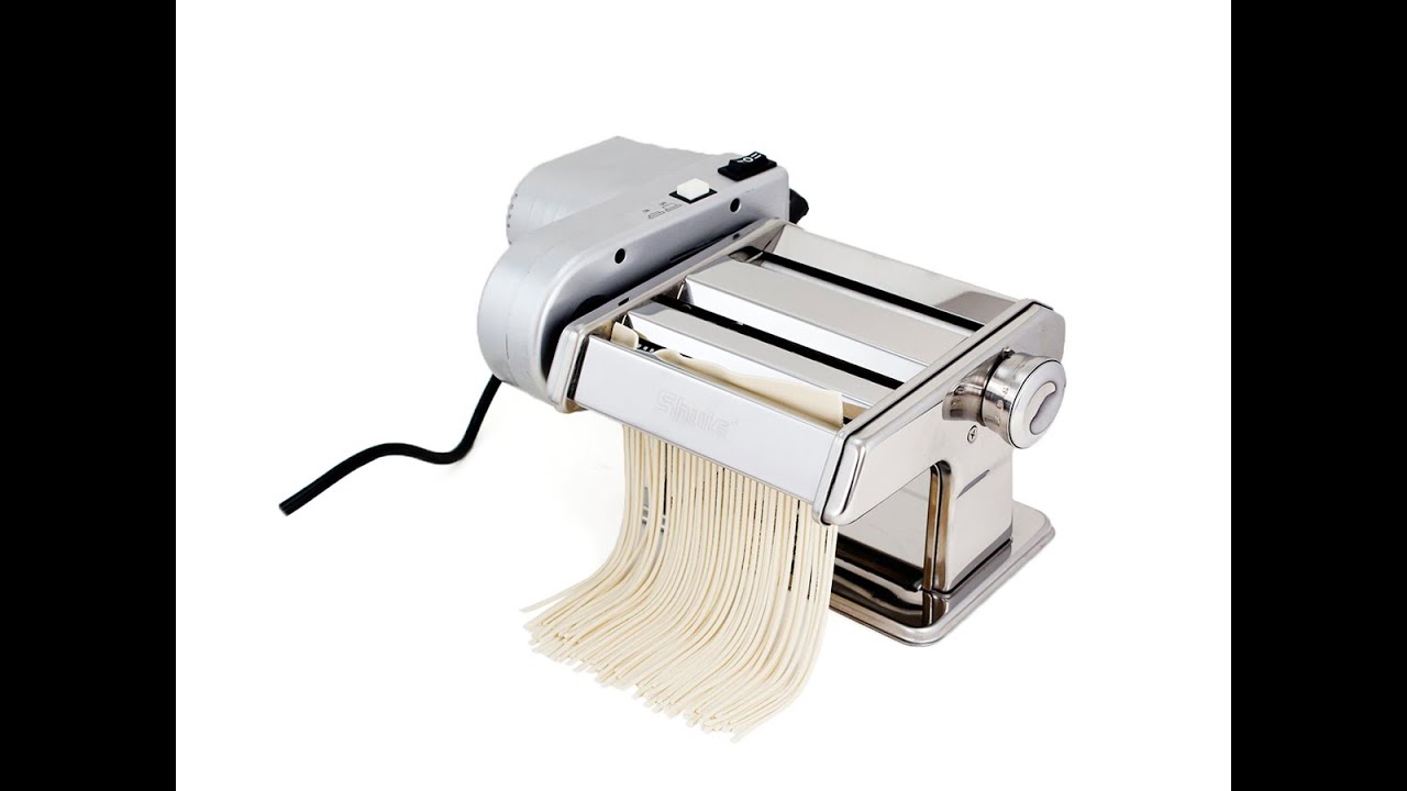 Shule Electric Pasta Maker Machine with Motor Set Stainless Steel Pasta Roller Machine Silver