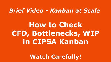 MANAGEMENT YOGI: Certified In Practical Scaled Agile (CIPSA) Shorts -Using CFD, WIP in Scaled Kanban