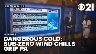 Dangerous cold: Sub-zero wind chills grip PA with more snow possible