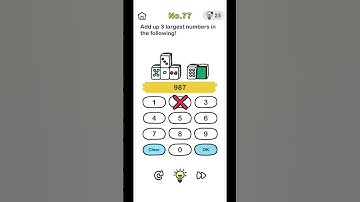 Add up 3 largest number in the following! | brain out level No. 77 | #shorts #brainout