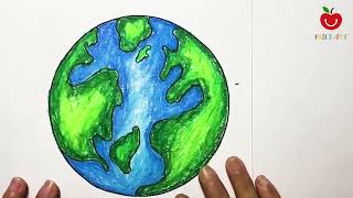 Cách vẽ trái đất | vẽ quả địa cầu| how to draw earth | vẽ tranh cổ động bảo vệ trái đất| smile art