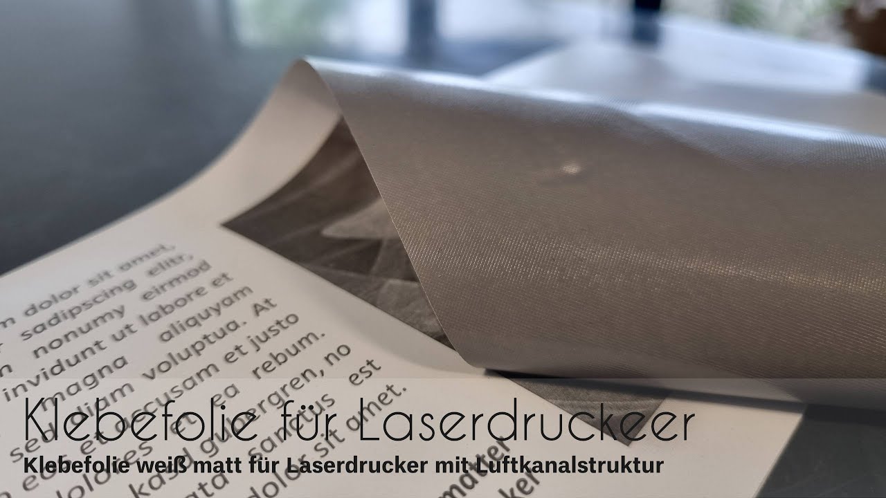Bedruckbare Klebefolie weiß matt für Laserdrucker zu trocken Verklebung