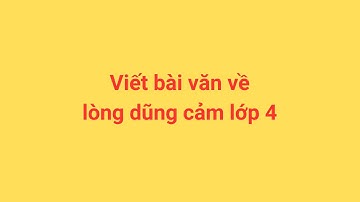 Viết bài văn về lòng dũng cảm lớp 4