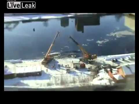 Double Fail: Two Cranes Drop Boat Into Water