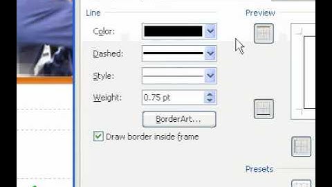 Microsoft Office Publisher 2003 Change lines and borders when working with borders