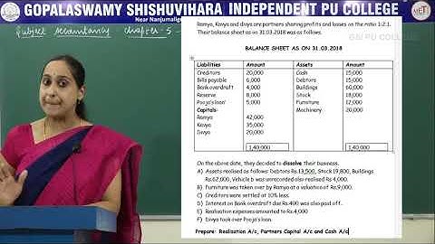 ACCOUNTANCY | II PUC | CH 05 | DISSOLUTION OF PARTNER FIRM | S02