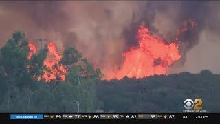 Hot and dry weather in southern california is fueling a dangerous, out
of control wildfire that's burned more than 30 square miles destroyed
at least one...