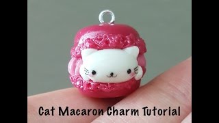 Cat macaron charm tutorial | Polymer clay tutorial