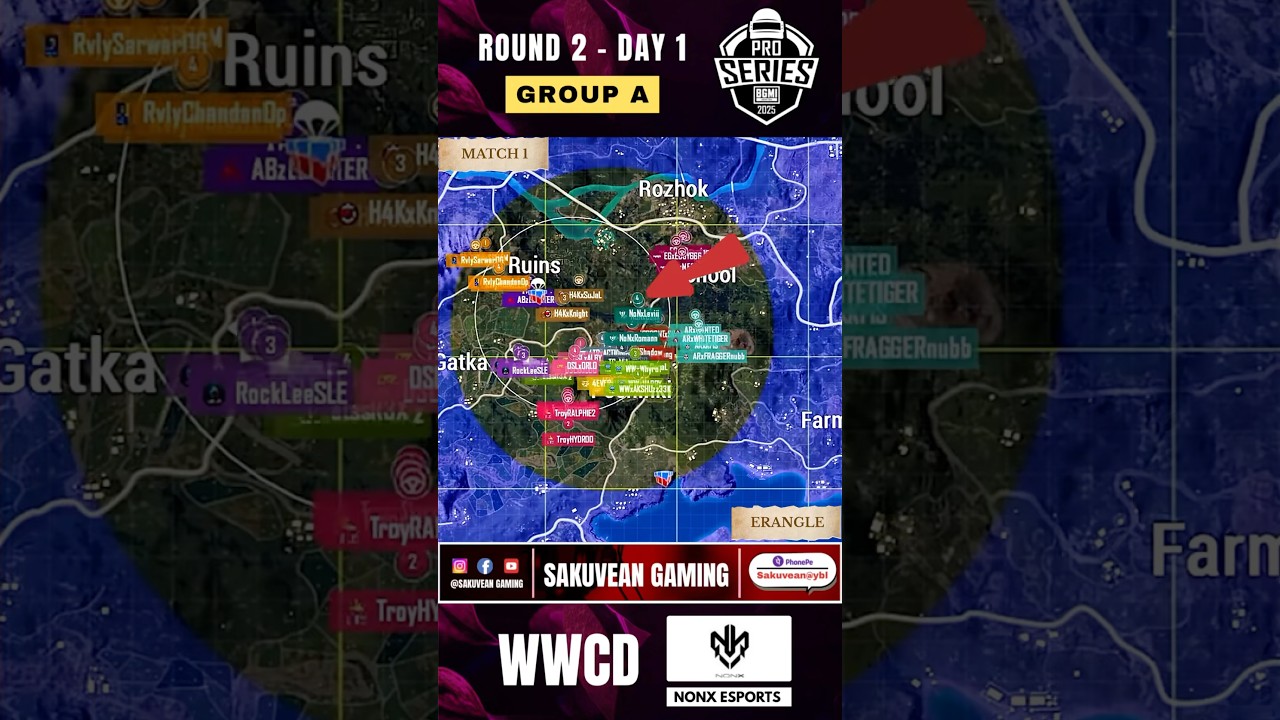 NONX ESPORTS WWCD ROTATIONS | BMPS 2025 | GROUP A - DAY 1 | MATCH 1 - ERANGLE | ROUND 2