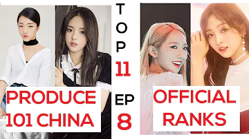 PRODUCE 101 CHINA EP 8 // TOP 11 OFFICIAL RANK  //《创造101》