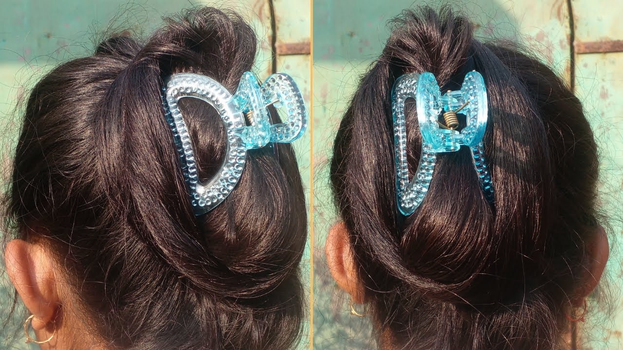 Juda Hairstyle For Ladies Beautiful Juda Bun With Claw Clip