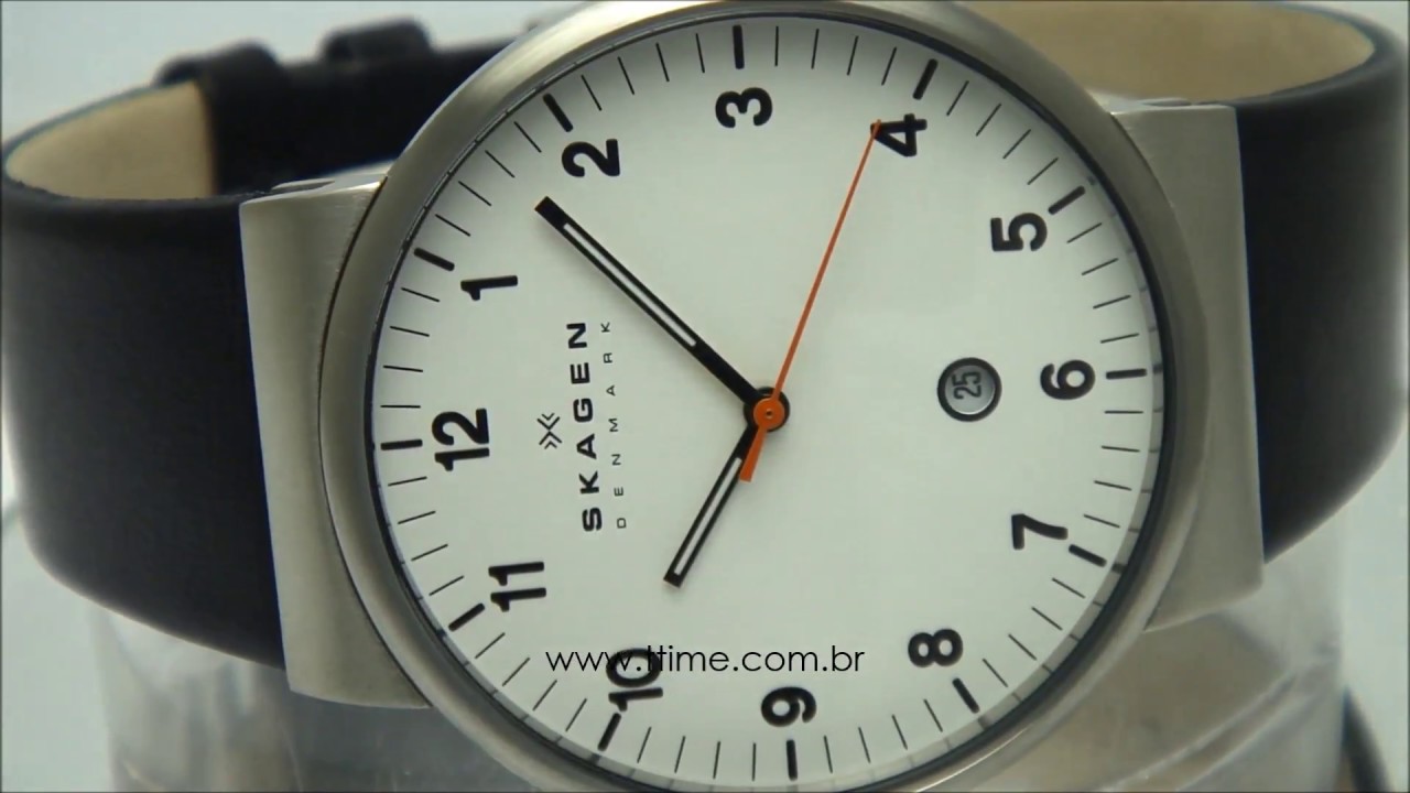 SKAGEN ANCHER OROLOGIO IN ACCIAIO INOSSIDABILE E CINTURINO IN PELLE MARRONE