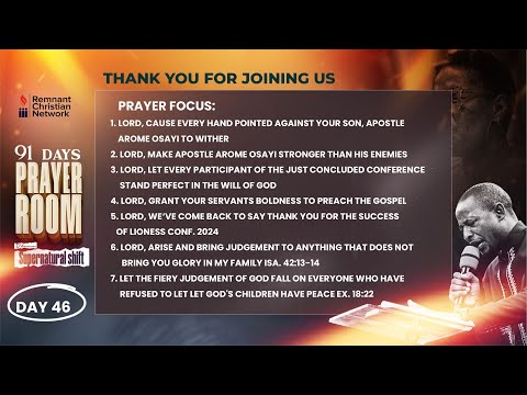 91 DAYS VIGIL|| SUPERNATURAL SHIFT || DAY 46|| REV. ANTHONY AUDU || 30TH SEPTEMBER 2024