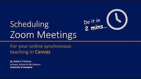 Scheduling a Zoom Meeting for your online synchronous teaching in Canvas