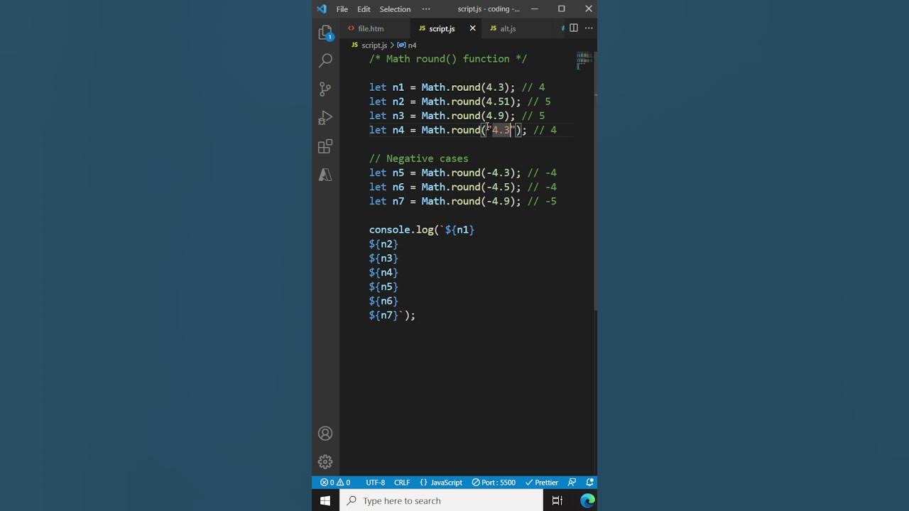 Javascript math round method javascript tutorial for beginners