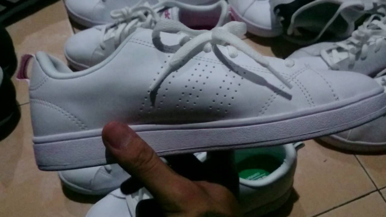 adidas neo advantage white pink