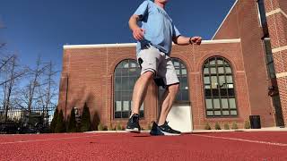 Backwards open hip shuffle