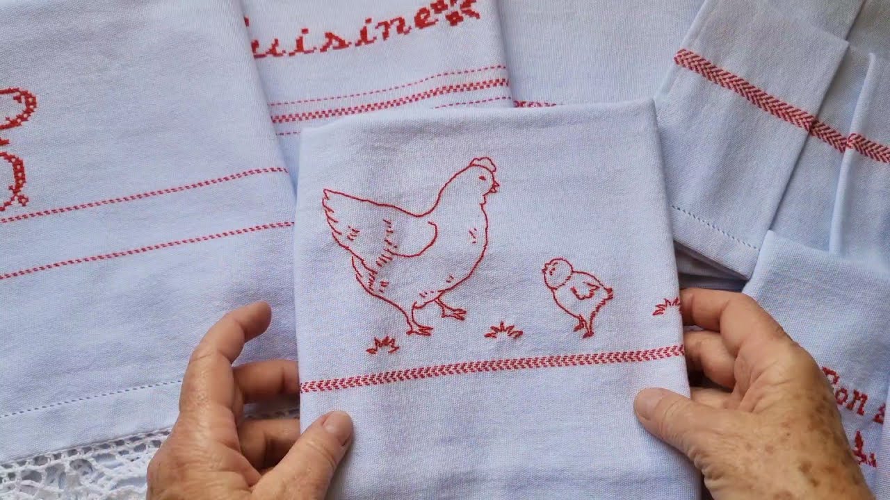 Como bordar PONTO ATRÁS com avesso perfeito: pano de prato bordado passo a passo - #bordado