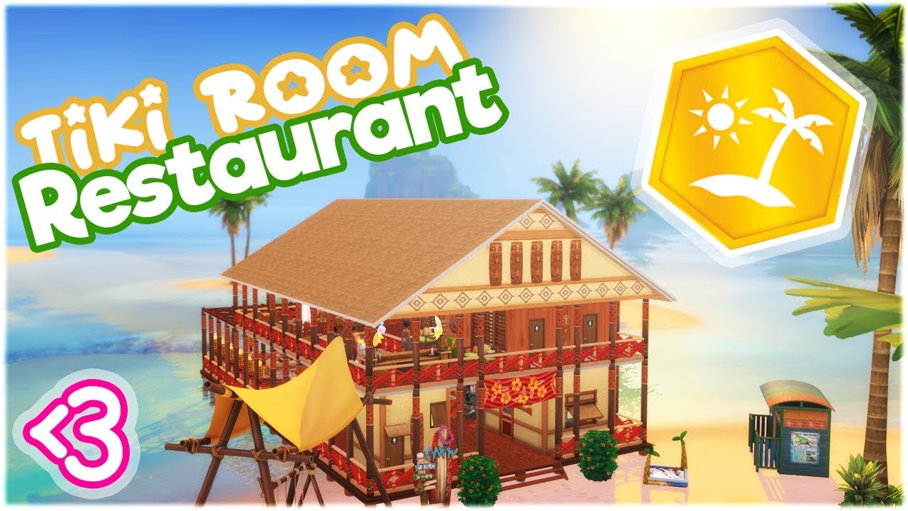 🌴 TIKI ROOM RESTAURANT 🌊  // ISLAND LIVING BUILD! (Let's Build in the Sims 4)