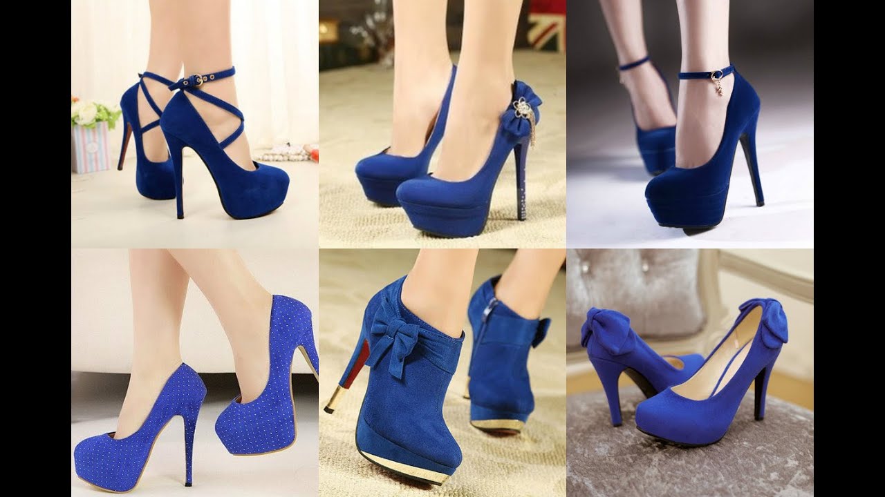 tacones altos azules