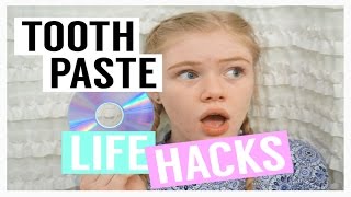 10 Toothpaste Life Hacks EVERYONE SHOULD KNOW ! Eliminate Acne, Clean Shoes, Buff CD's & MORE