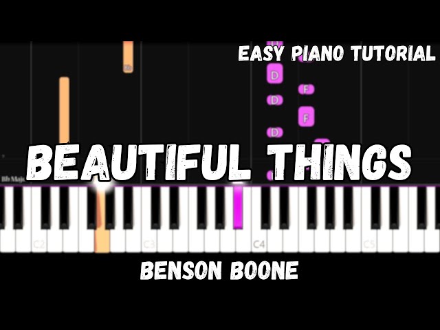 Benson Boone - Beautiful Things (Easy Piano Tutorial) class=