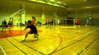 VIP杜秀霞/吳建廷(羽酋)vs鄭雅雯/張城豪(小周)20140204議會新春羽球邀請賽