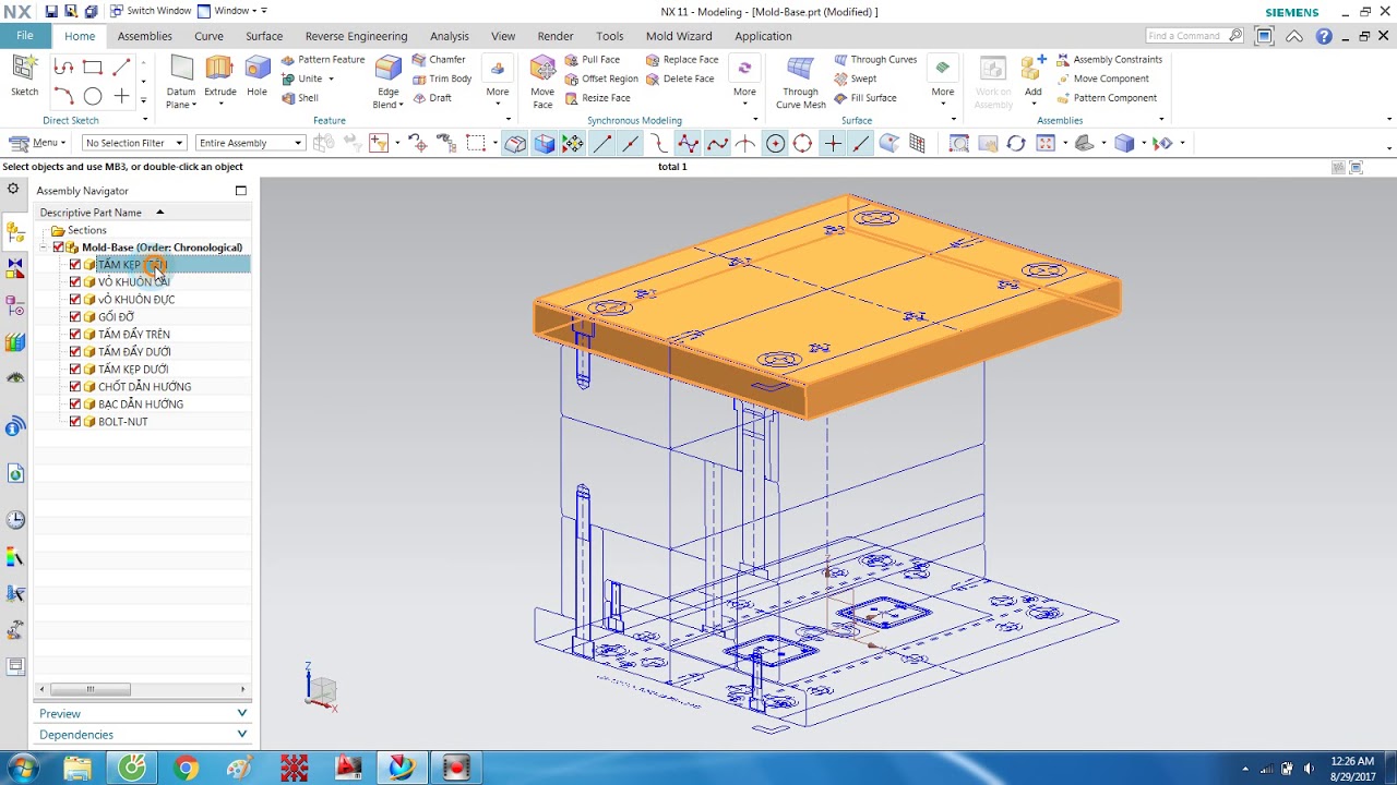 Siemens NX Mold Wizard: Design 3D Mold base from 2D Layout