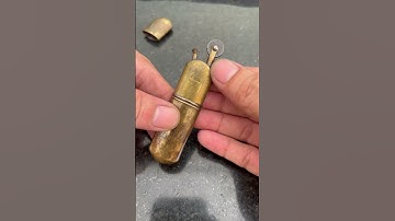 Bật lửa cối rút nắp cổ Sản xuất 1920,chất liệu đồng vàng (chưa spa)Xuất xứ Germany (Đức)